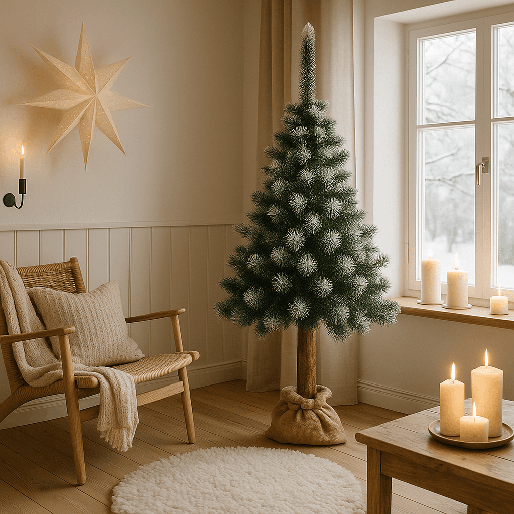 120cm - CHOINKA NA PNIU SOSNA DIAMENTOWA "Snow Pearl"